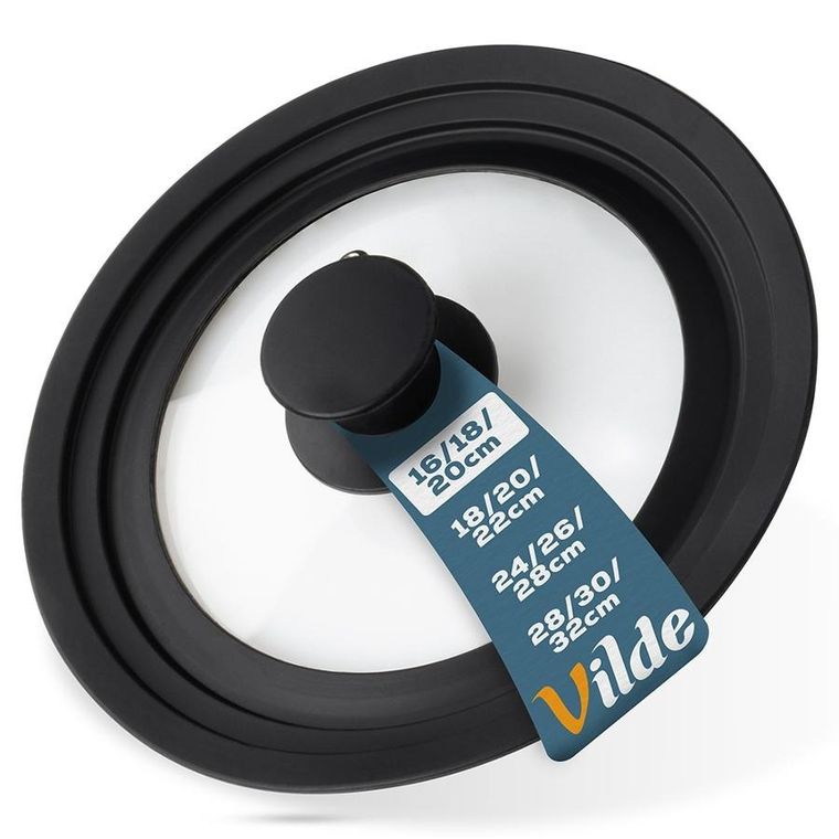 Vilde, pokrywka szklana silikonowa, uniwersalna, 16/18/20 cm