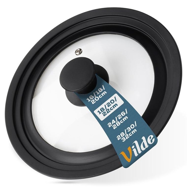 Vilde, pokrywka szklana silikonowa, uniwersalna, 18/20/22 cm