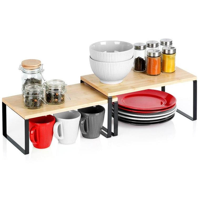 Vilde, półka kuchenna, drewniana, 33,5-19,5-16 cm, 33,5-18,5-13,5 cm, 2 szt.