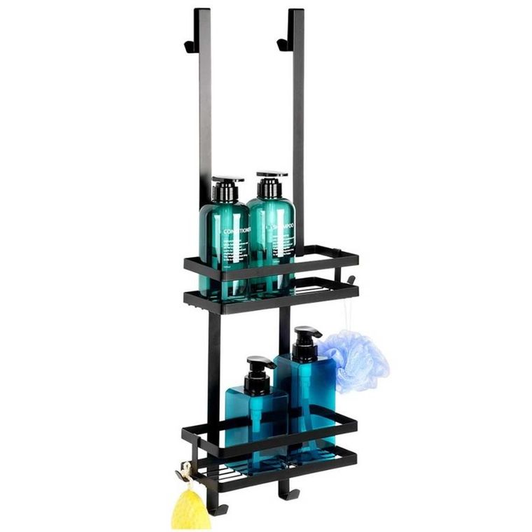 Vilde, półka zawieszana do kabiny prysznicowej, czarna