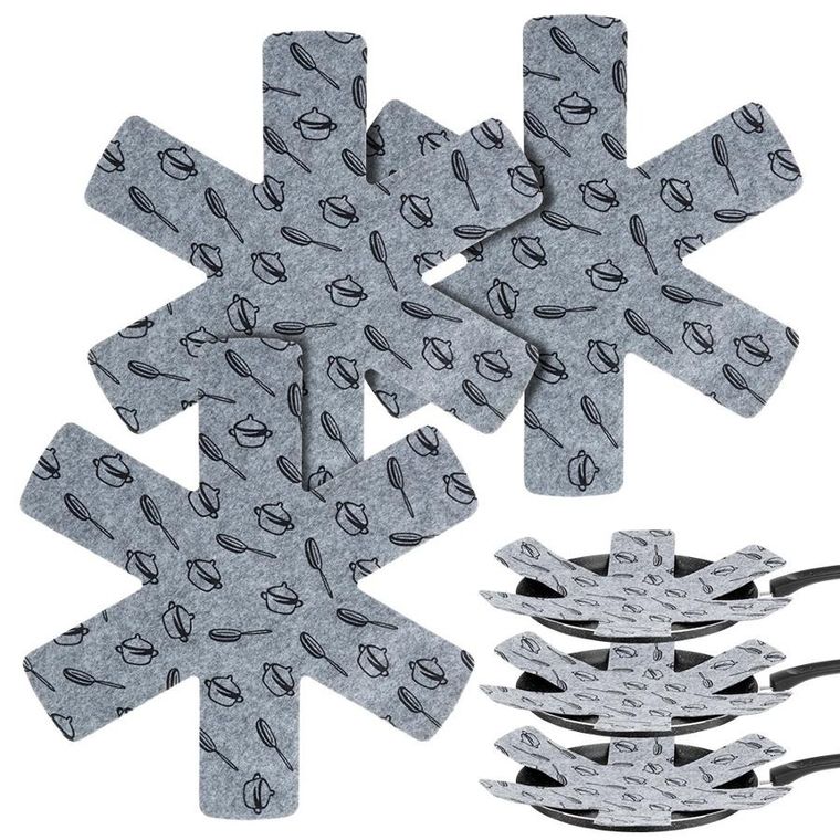 Vilde, przekładki ochronne do patelni, filcowe, 38 cm, 3 szt.