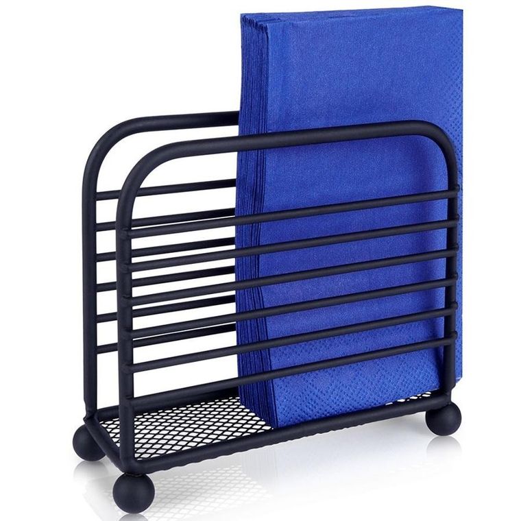 Vilde, serwetnik, metalowy czarny, 11.5-10 cm