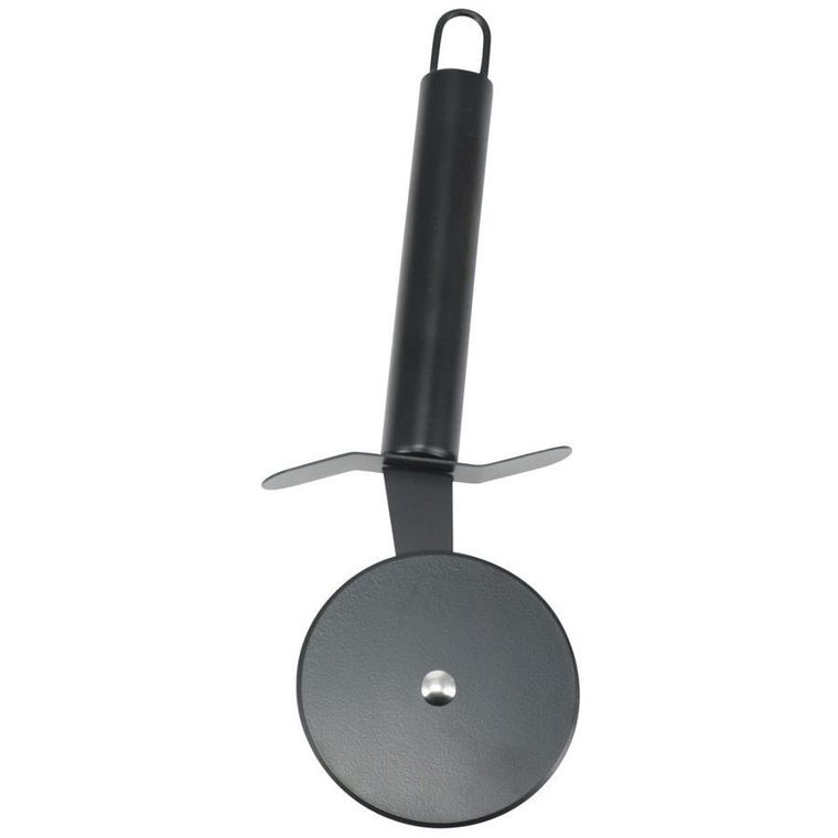 Vilde, stalowy nóż do pizzy, czarny, 20 cm