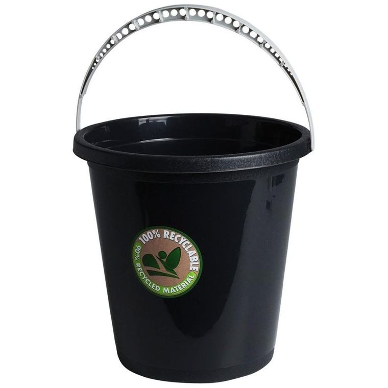 Vilde, wiadro plastikowe, czarne, 5 l