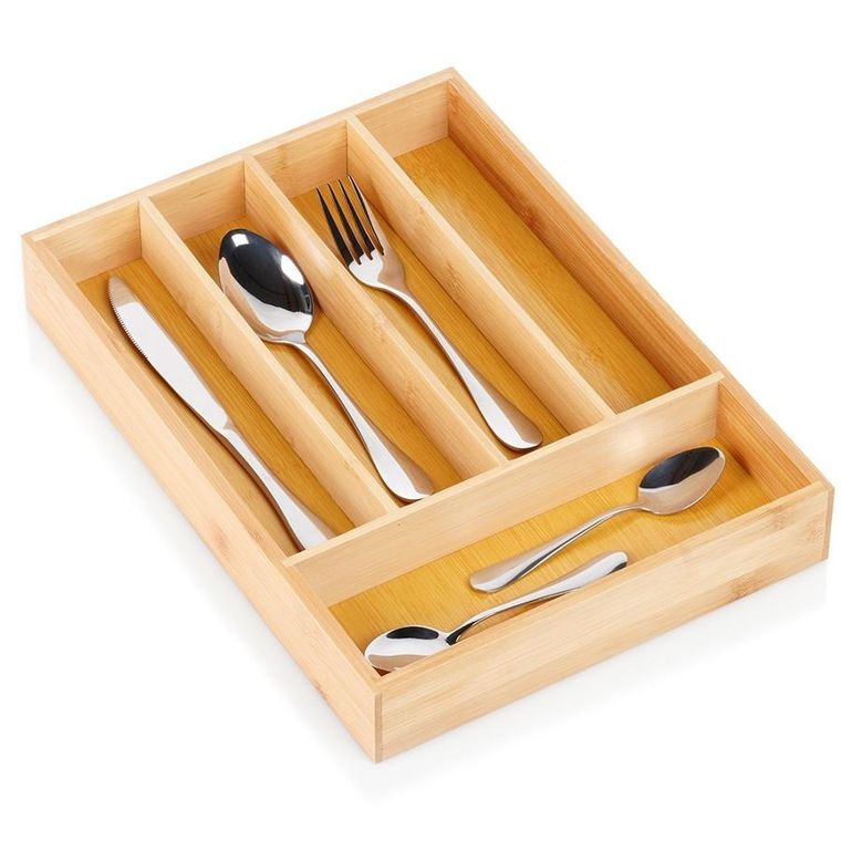 Vilde, wkład na sztućce do szuflady, bambusowy, 25-35 cm