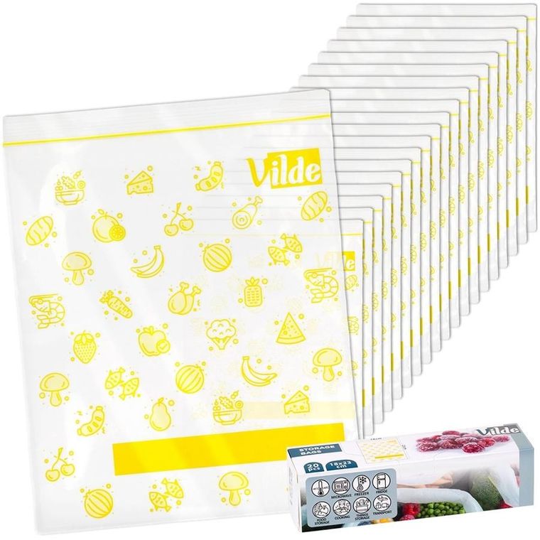 Vilde, woreczki strunowe do żywności, 18-23 cm, 20 szt.