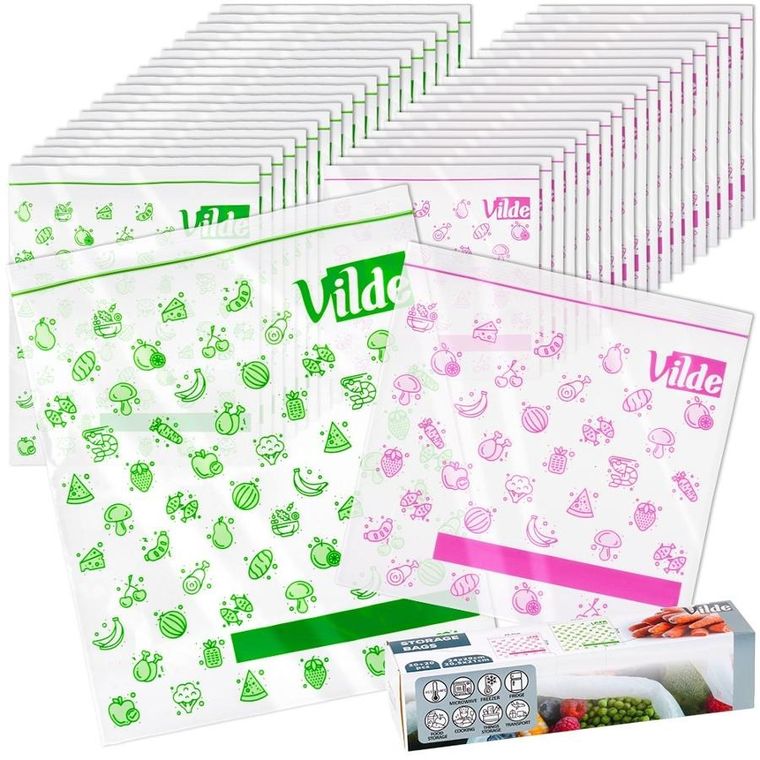 Vilde, woreczki strunowe do żywności, 20,5-21 cm/24-29 cm, 40 szt.