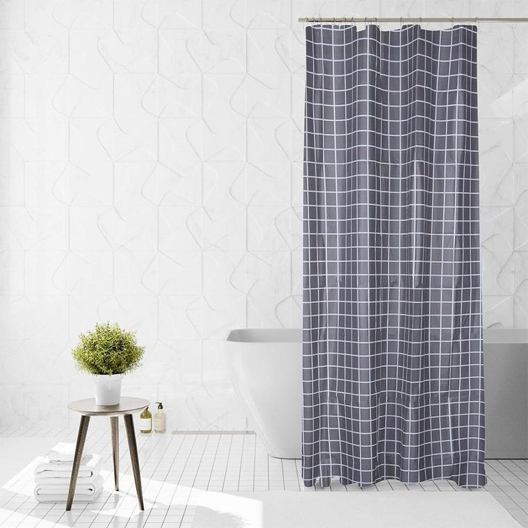 Vilde, zasłona prysznicowa, haczyki, wodoodporna, 180-180 cm