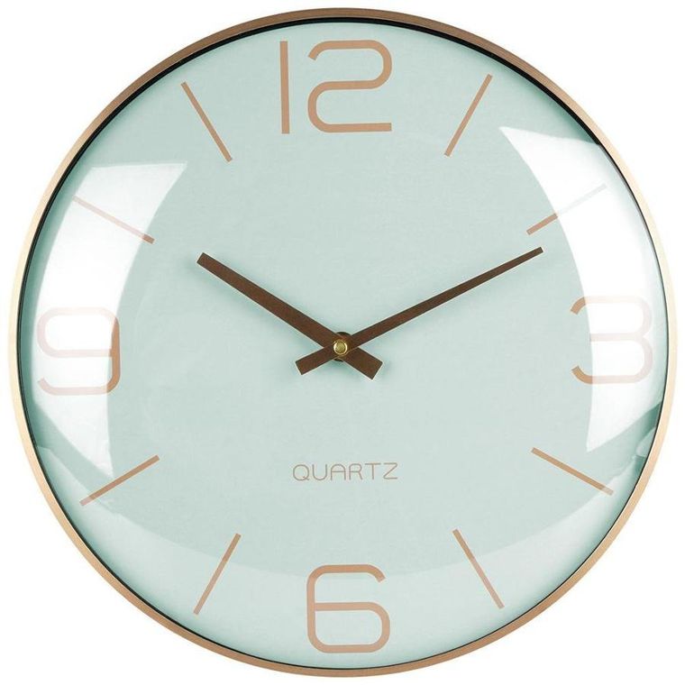 Vilde, zegar ścienny, złoty miętowy, 30 cm