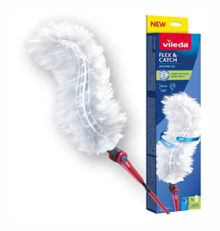 Vileda, miotełka do kurzu, z długą rączką + Flex&Catch, wkład, 1 szt.