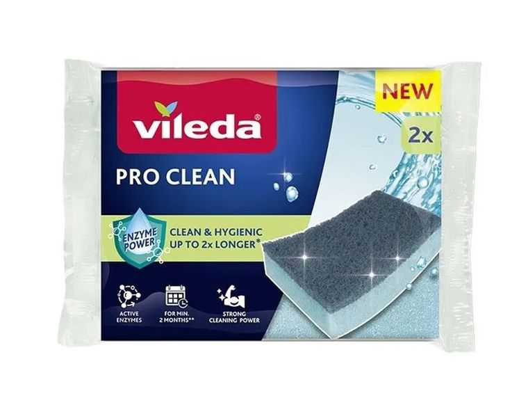 Vileda, Pro Clean, zmywak z enzymami, 2 szt.