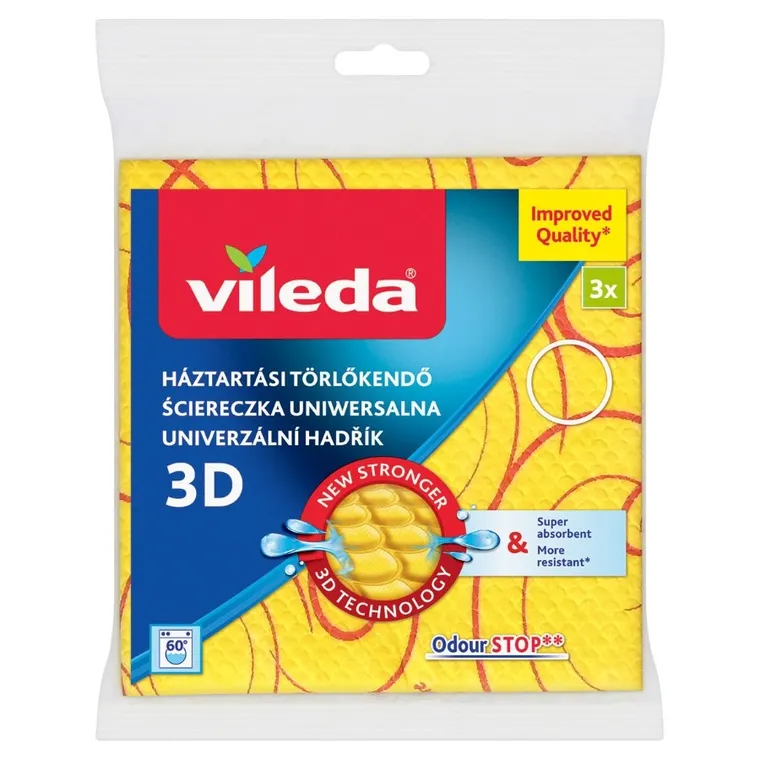 Vileda, ściereczka uniwersalna 3D, 3 szt., 144826