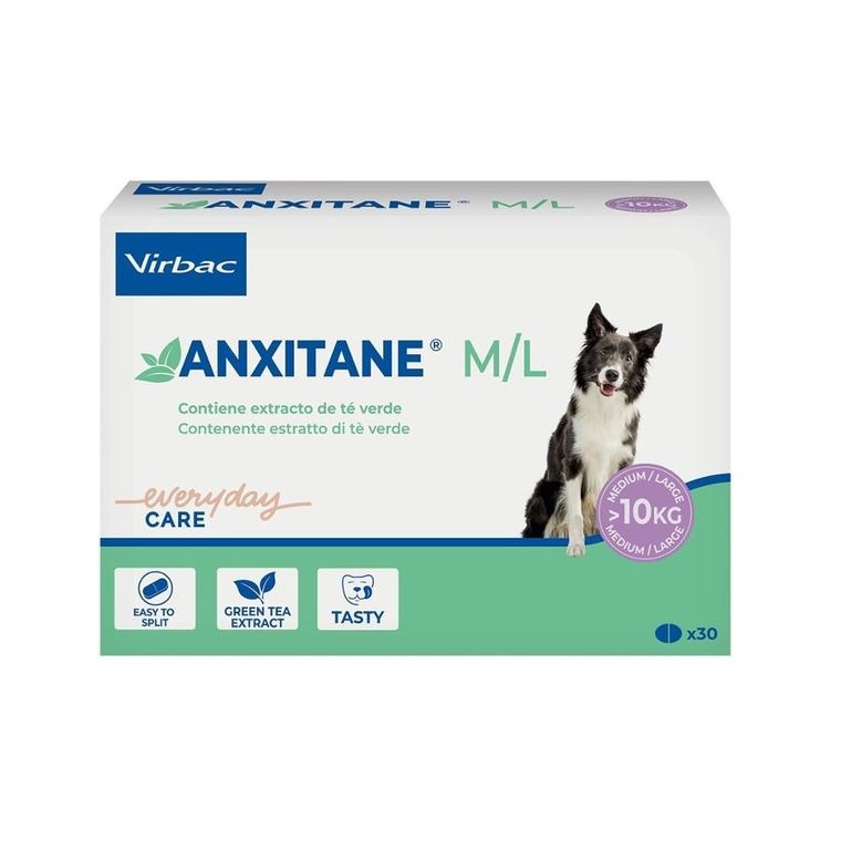 Virbac, Anxitane, suplement diety na stres dla psów, M/L, 30 tabletek