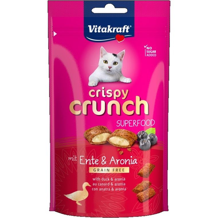 Vitakraft, Crispy Crunch, kaczka i aronia, przysmak dla kota, 60g