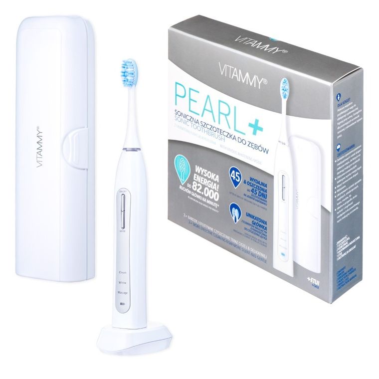 Vitammy, Pearl+, szczoteczka soniczna, z etui white