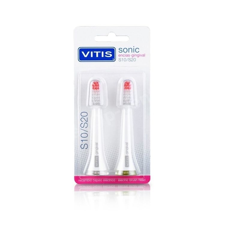 Vitis, Sonic, końcówki do szczoteczek, gingival/sensitive, 2 szt.
