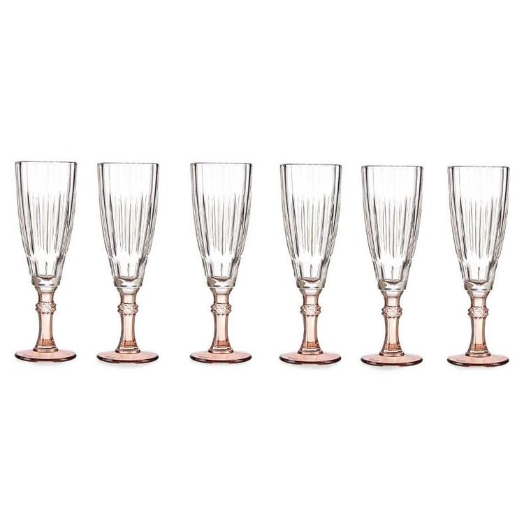 Vivalto, kieliszek do szampana z kolorową nóżką, 170 ml, 6 szt.