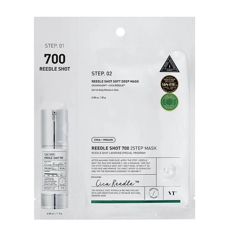VT Cosmetics, Reedle Shot 700 2Step Mask, dwuetapowy zabieg z technologią mikroigieł, 26.5g