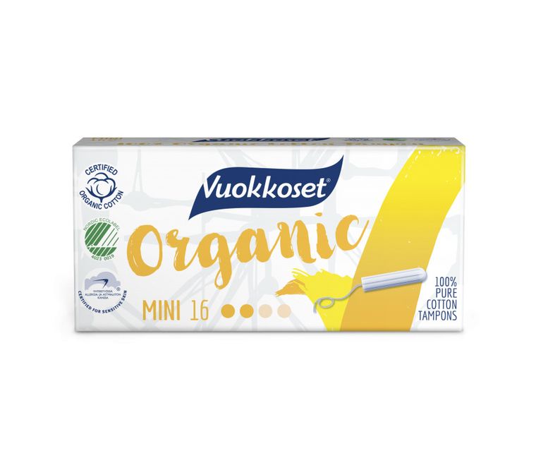 Vuokkoset, 100% BIO, tampony mini, 16 szt.