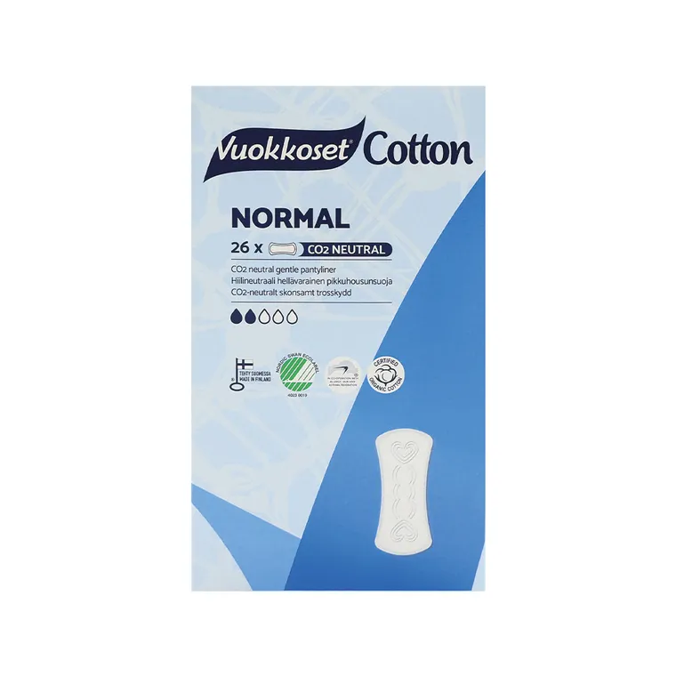 Vuokkoset, Cotton, wkładki higieniczne, Normal Sensitive, 26 szt.