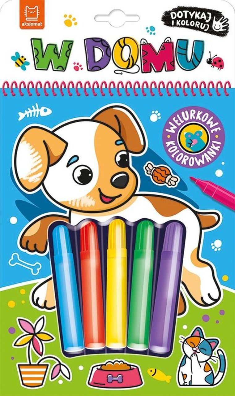 W domu. Dotykaj i koloruj. Welurowe kolorowanki