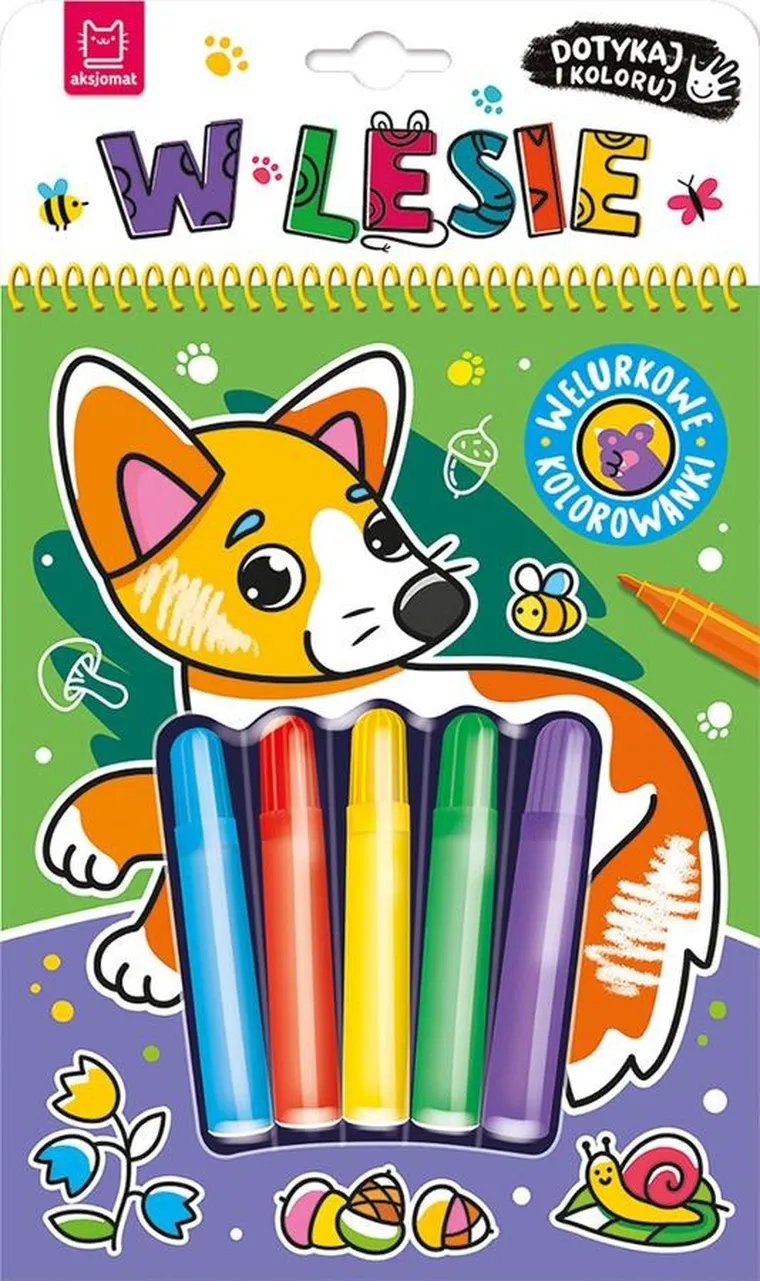 W lesie. Dotykaj i koloruj! Welurkowe kolorowanki