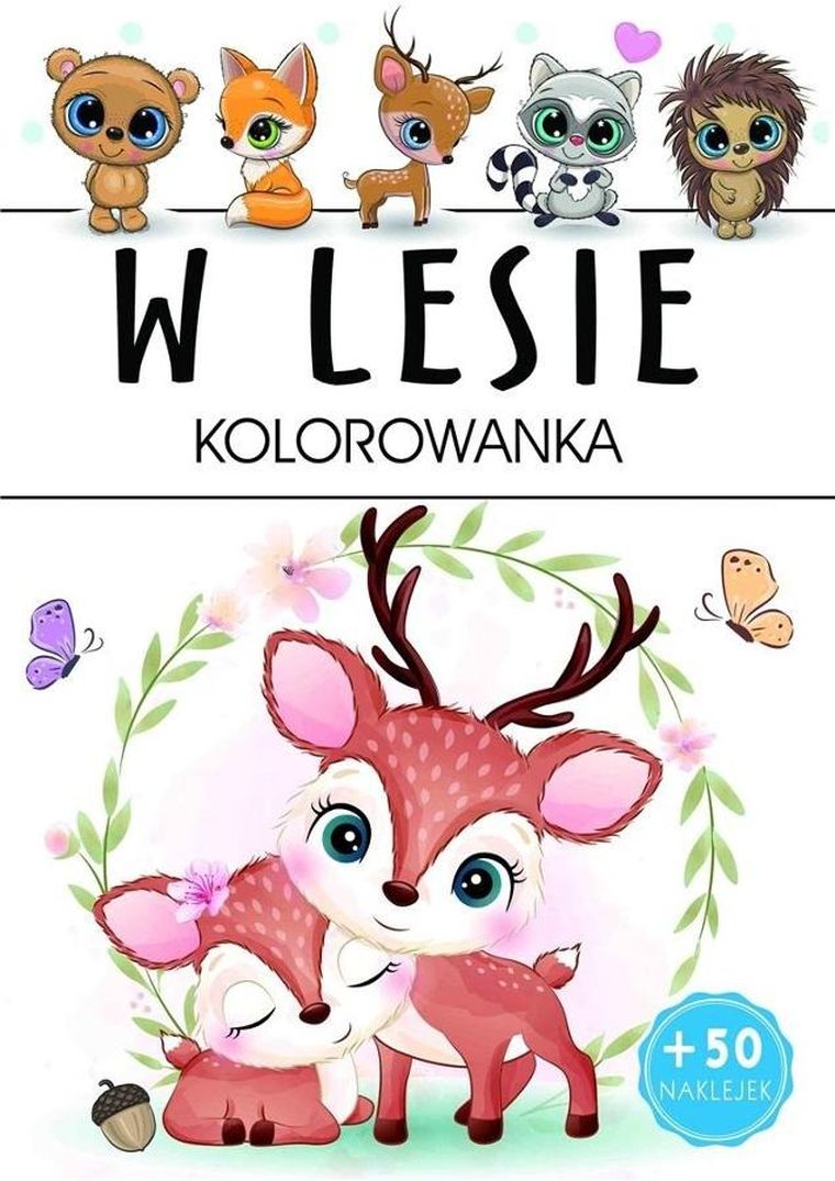 W lesie. Kolorowanka