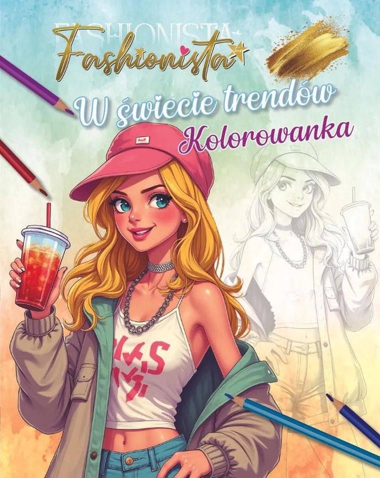 W świecie trendów. Kolorowanka. Fashionista
