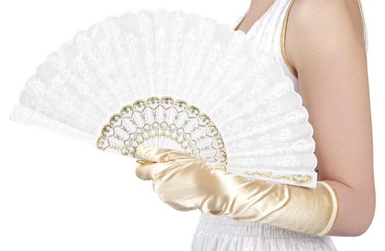 Wachlarz z materiału, biały