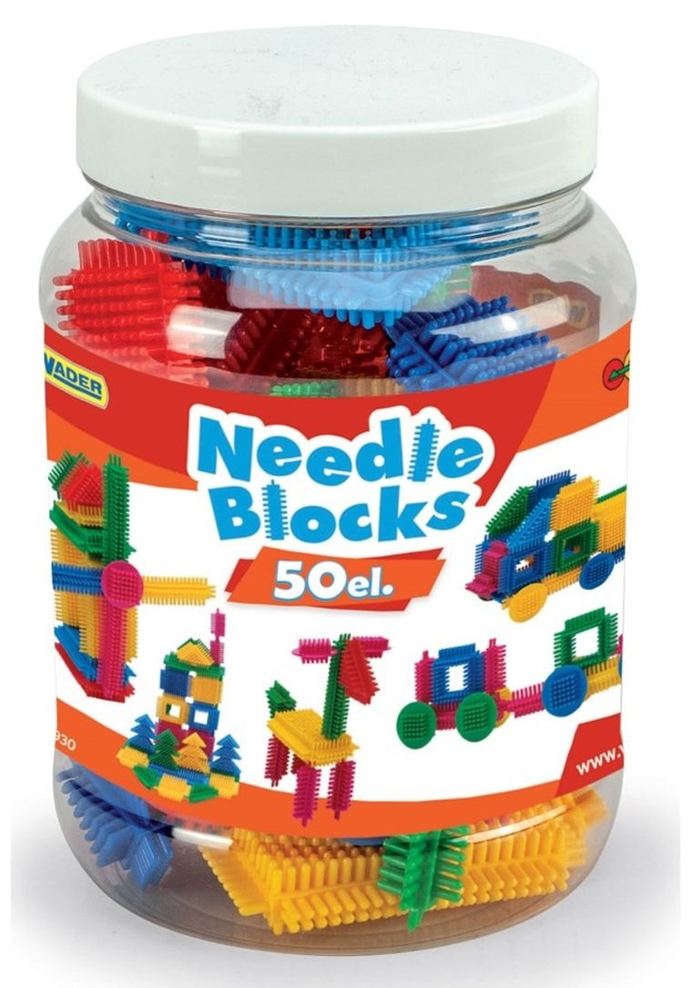 Wader, Jeżyki, Klocki w małym słoiku, 50 szt.