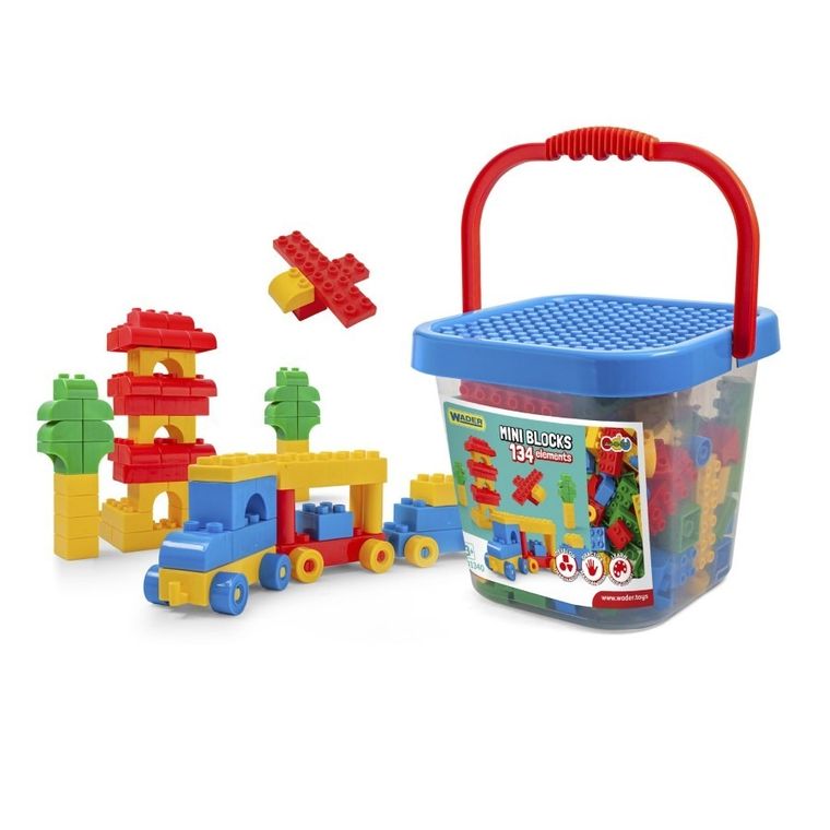 Wader, Mini Blocks, klocki w wiaderku, 134 elementy