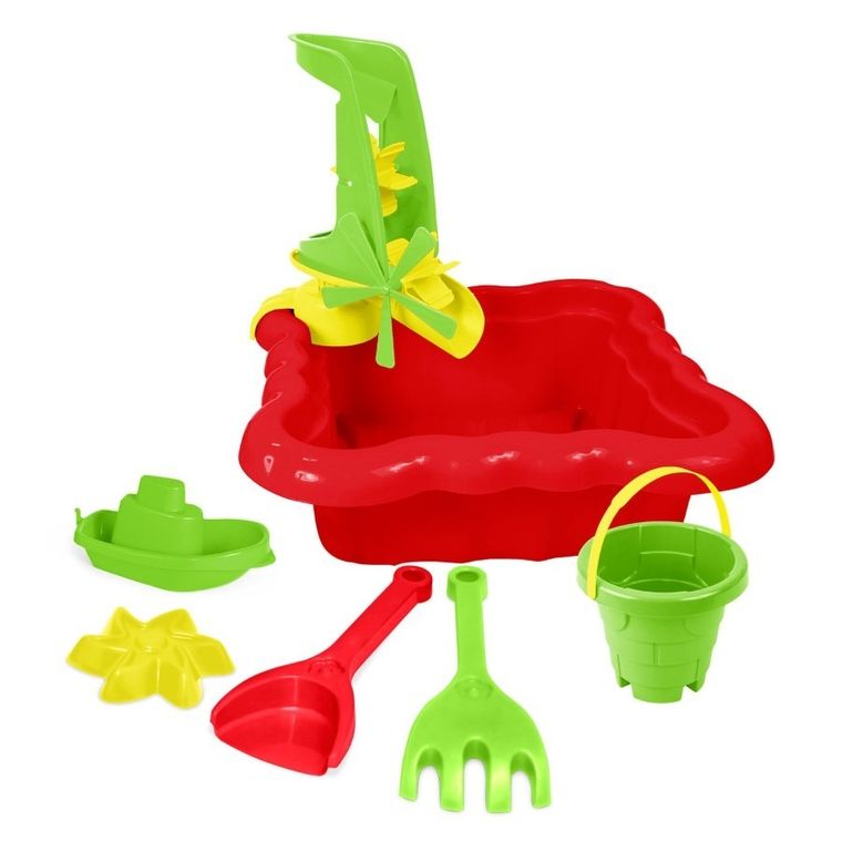 Wader, piaskownica z akcesoriami, czerwona