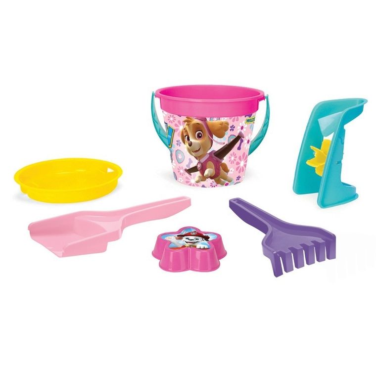 Wader, Psi Patrol, zestaw do piasku z wiaderkiem, 6 elementów