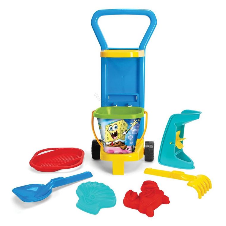 Wader, SpongeBob, wózek, zestaw do piaskownicy, wiaderko z akcesoriami