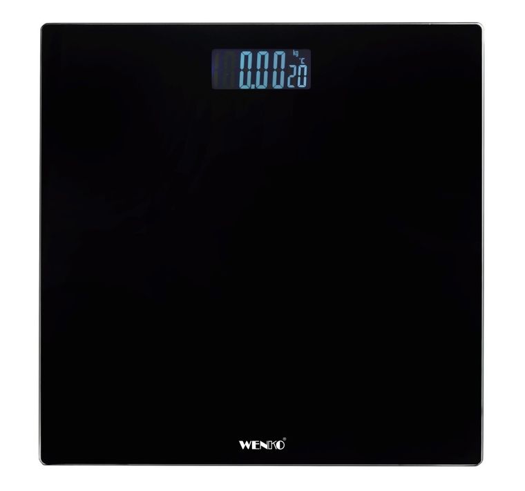 Waga łazienkowa led, 28-28 cm, czarna