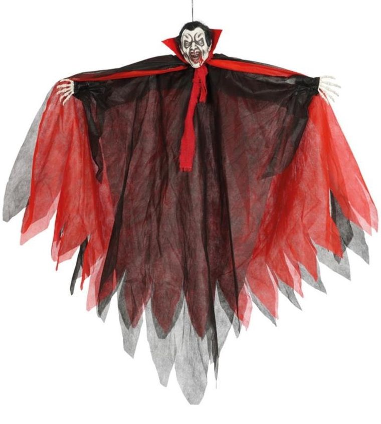 Wampir, dekoracja z dźwiękiem, czerwony, 90 cm