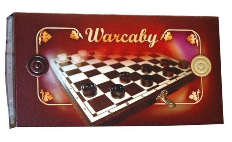 Warcaby, drewniane, gra logiczna, 25 cm