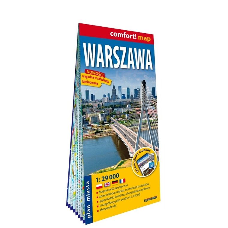 Warszawa laminowany plan miasta 1:29 000