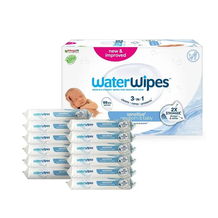 WaterWipes, BIO, biodegradowalne chusteczki, nawilżane wodą, 12-60 szt.
