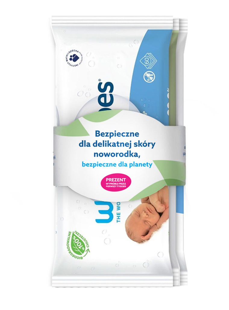 WaterWipes, BIO, chusteczki nawilżane, 2-60 szt. + 28 szt