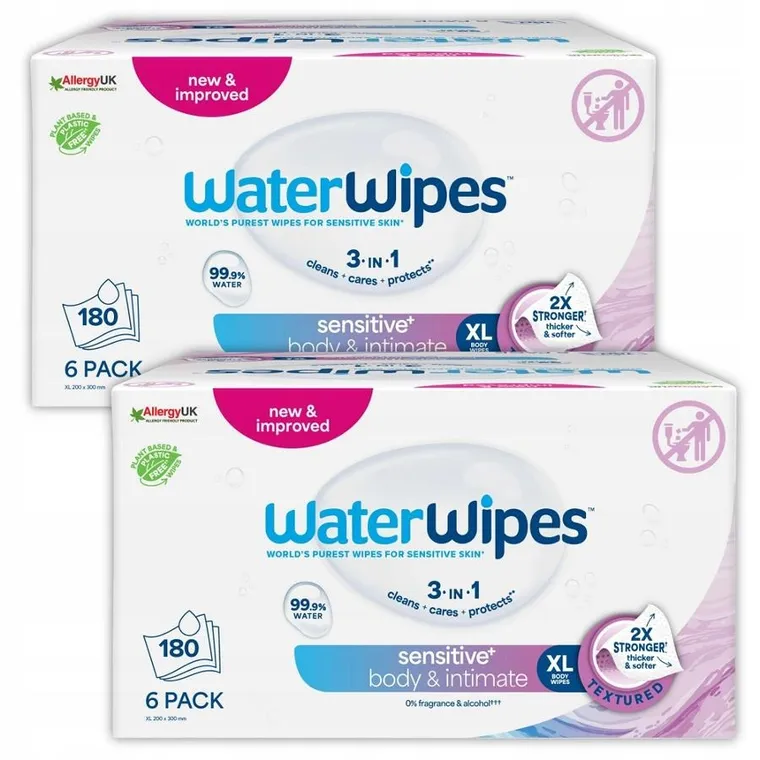 WaterWipes, Sensitive+, chusteczki nawilżane dla seniorów, 12-30 szt.