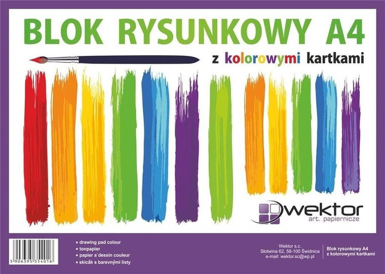 Wektor, blok rysunkowy A4, 16 kartek, kolorowy