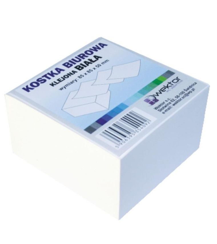 Wektor, kostka klejona, biała, 85-85 mm, 5 cm