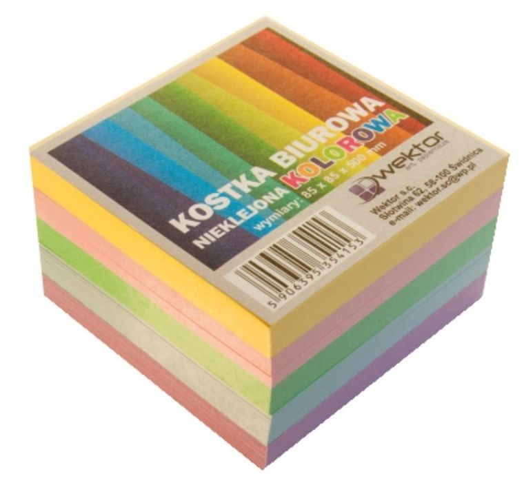 Wektor, kostka nieklejona, kolor, 85-85 mm, 5 cm