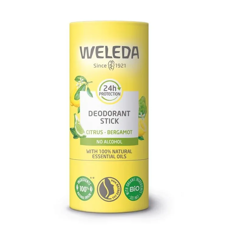 Weleda, dezodorant w sztyfcie cytryna-bergamotka, 50g