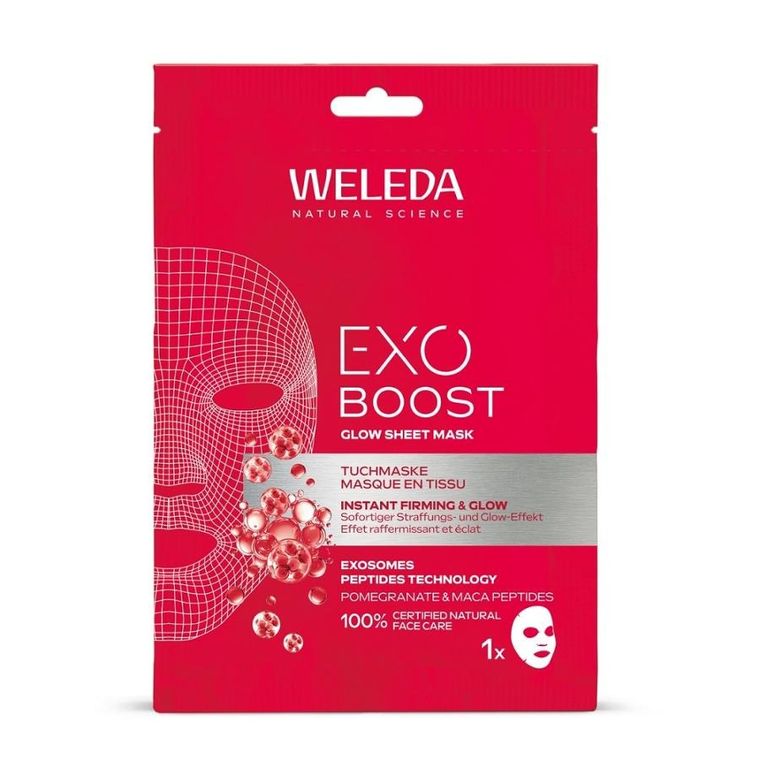Weleda, Exo Boost, rozświetlająca maska w płachcie, 20 ml