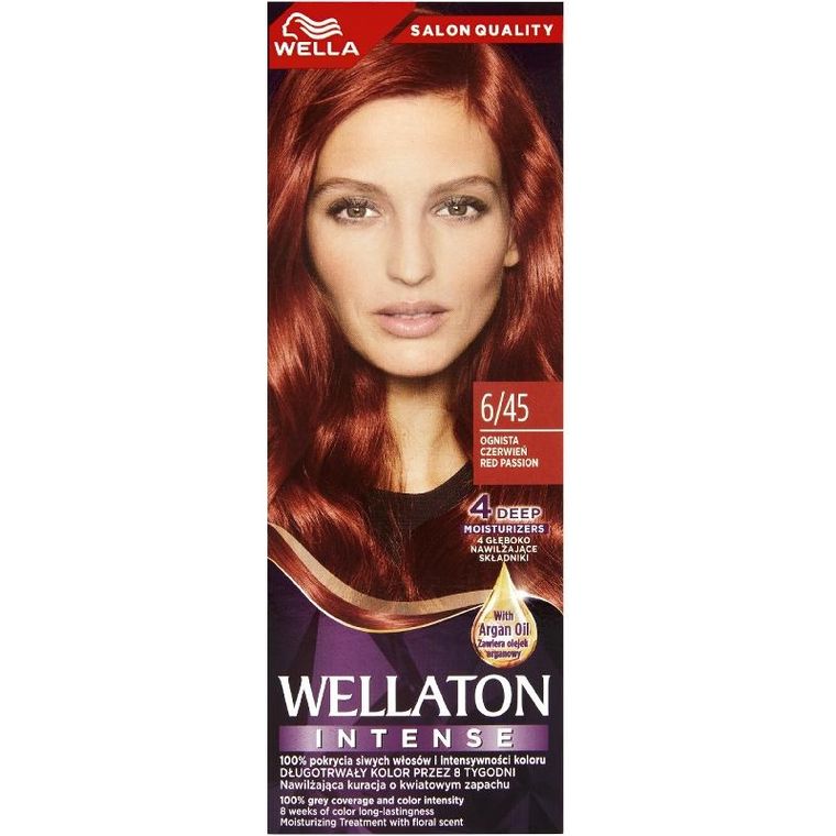 Wella, Wellaton Intense, farba do włosów, 6/45 ognista czerwień