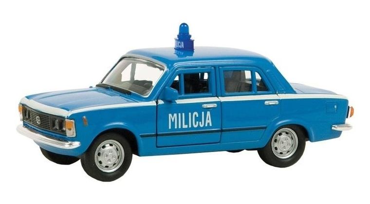 Welly, Fiat 125p, Milicja, pojazd, niebieski, 1:39