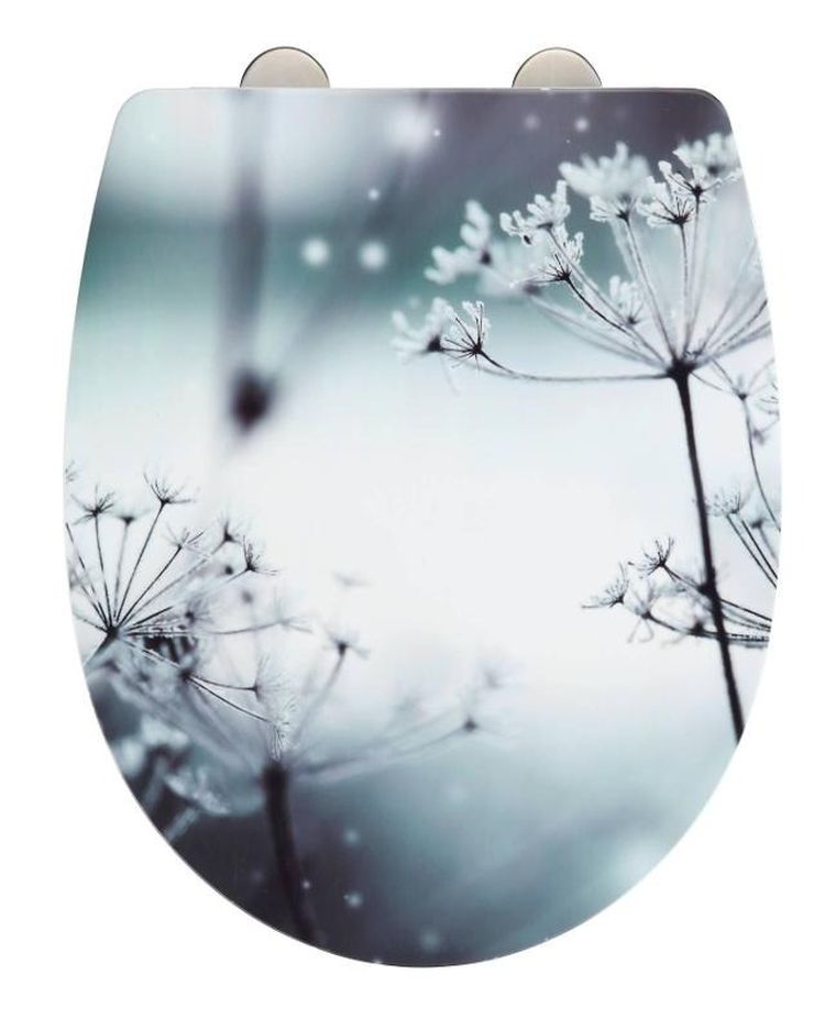 Wenko, deska sedesowa, Polar, z cichym domykaniem, Thermoplast, wzór roślinny