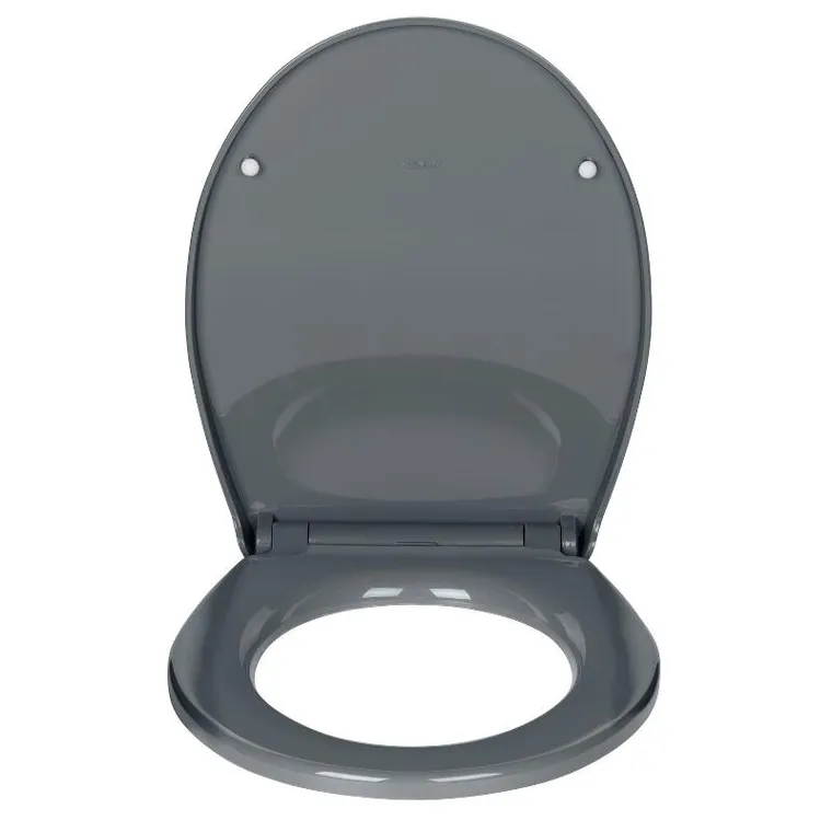 Wenko, deska sedesowa z odbojnikiem ściennym, szara, 37-44,5 cm